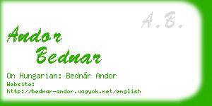 andor bednar business card