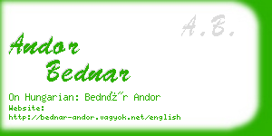 andor bednar business card